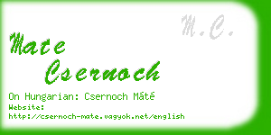 mate csernoch business card