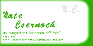 mate csernoch business card